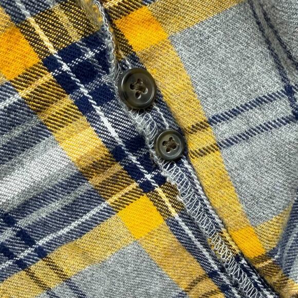 St John’s Bay Men’s XL Button Down Plaid Flannel Shirt Yellow Gray Long Sleeve - Picture 9 of 10